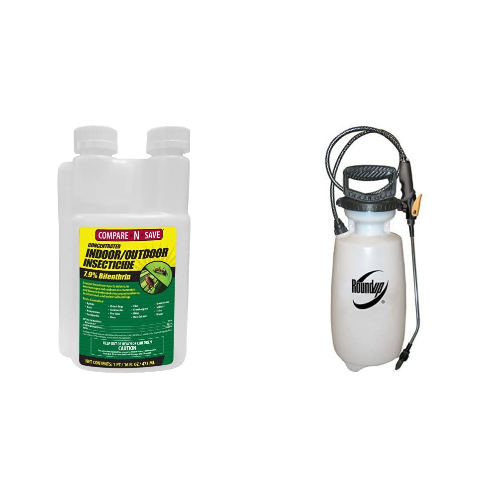Compare-N-Save Concentrate Indoor and Outdoor Insect Control (16-Ounce) and Roundup 190260 Lawn and Garden Sprayer (2 Gallon)