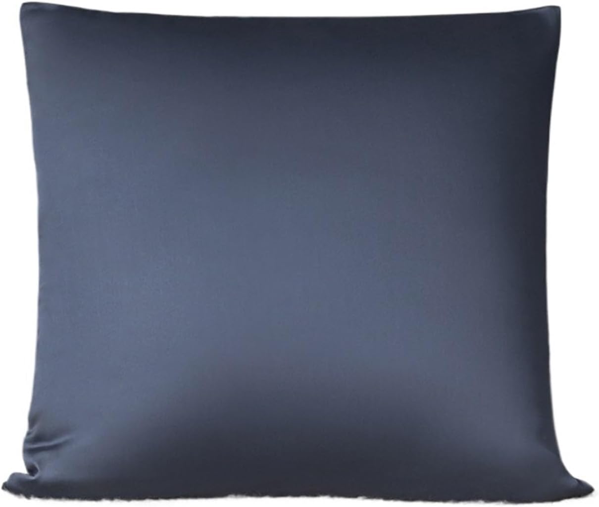 Silk Cushion Cover Square Pillow Case Zipper for Decorative Pillowcase for Sofa(Dark Blue,65x65cm 2pcs)