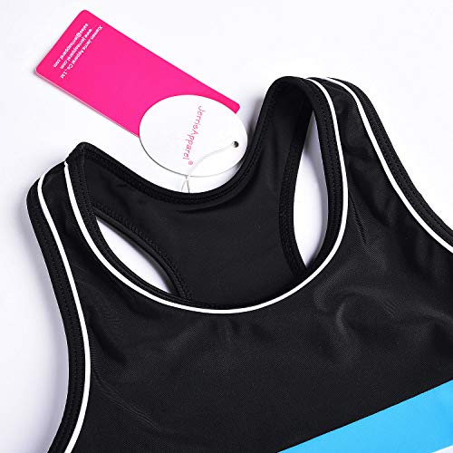 Jerrisapparel Little Girls' Summer Two Piece Boyshort Tankini Kids Swimsuit (8-9/Tag Size 2Xl, Black) #TOP2