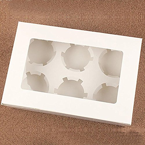 1 Pcs Kraft Paper Cupcake Boxes DIY Party Gift Box White Paperboard Cupcake Baking Packing Boxes