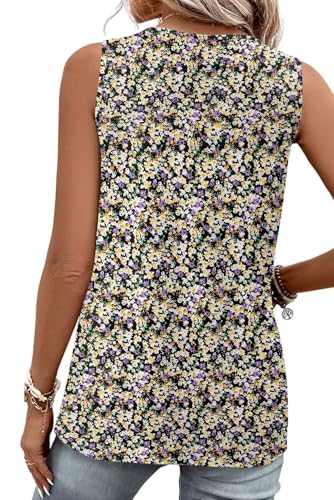 KISSMODA Womens Boho Tops for Summer Sleeveless Tanks Loose Fit Casual Blouse Daily Shirts for Leggings (S-3XL)