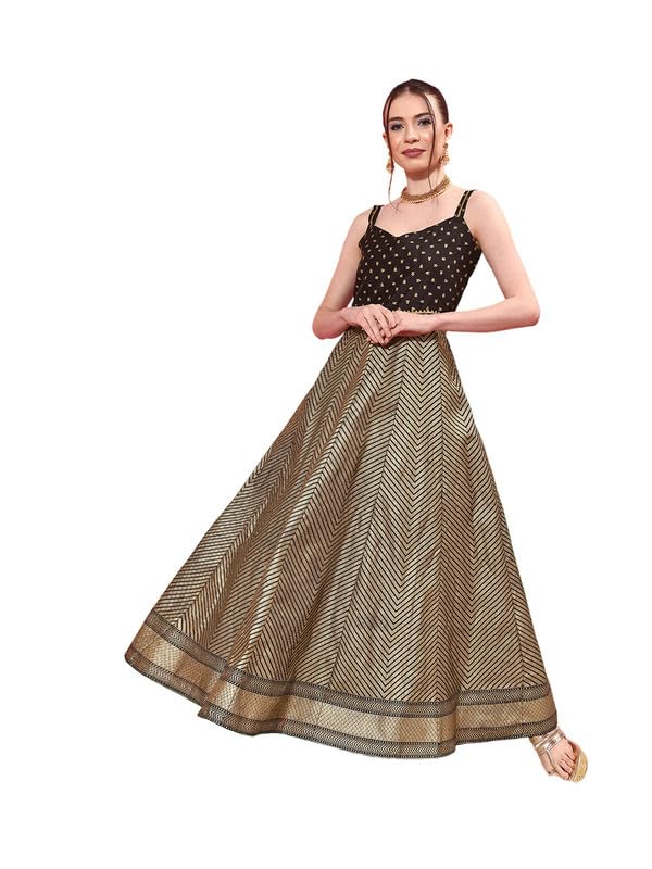 Image of Ahalyaa Chevron Printed Maxi Ethnic Dress