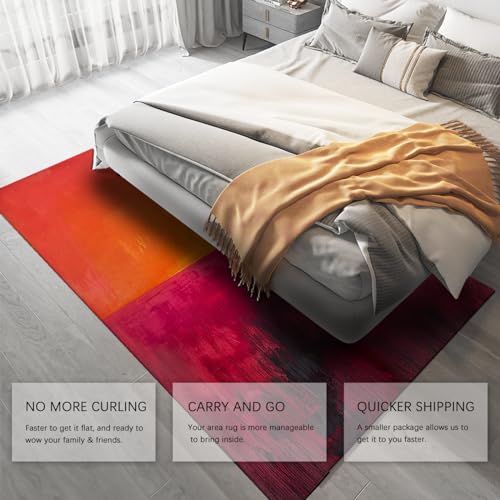 Tapis de sol antidérapant lavable rose rouge et orange