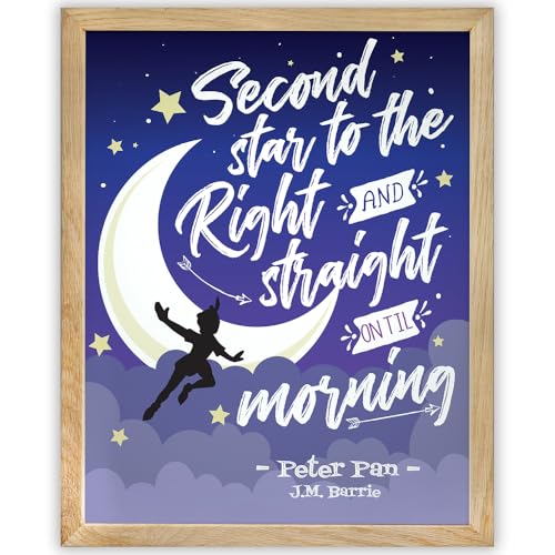 Peter Pan 11x14 Framed Wall Art – JM Barrie Quote