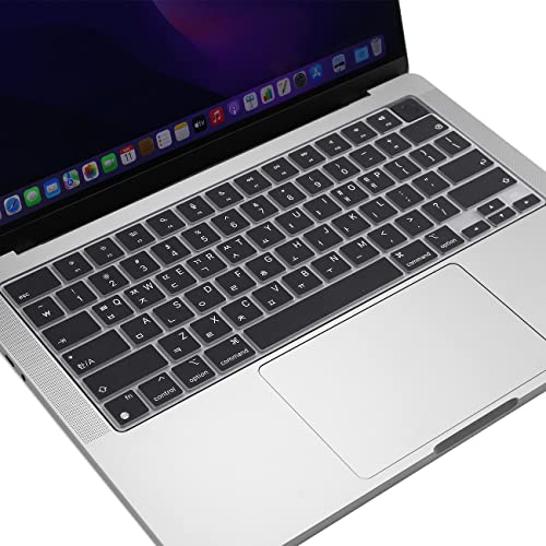 Proelife Korean Keyboard Cover Skin For 2024-2022 Macbook Air 13.6 15 Inch M3 M2 A3113/A3114/A2681/A2941 & 2023-2021 Macbook Pro 14 16.2 Inch M3 M2 M1 Pro/Max A2918/A2992/A2779/A2780/A2991 Accessory thumb #2