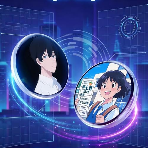 Pin electrónico de 4,3 cm e insignia dinámica recargable para ropa y accesorios de anime 3