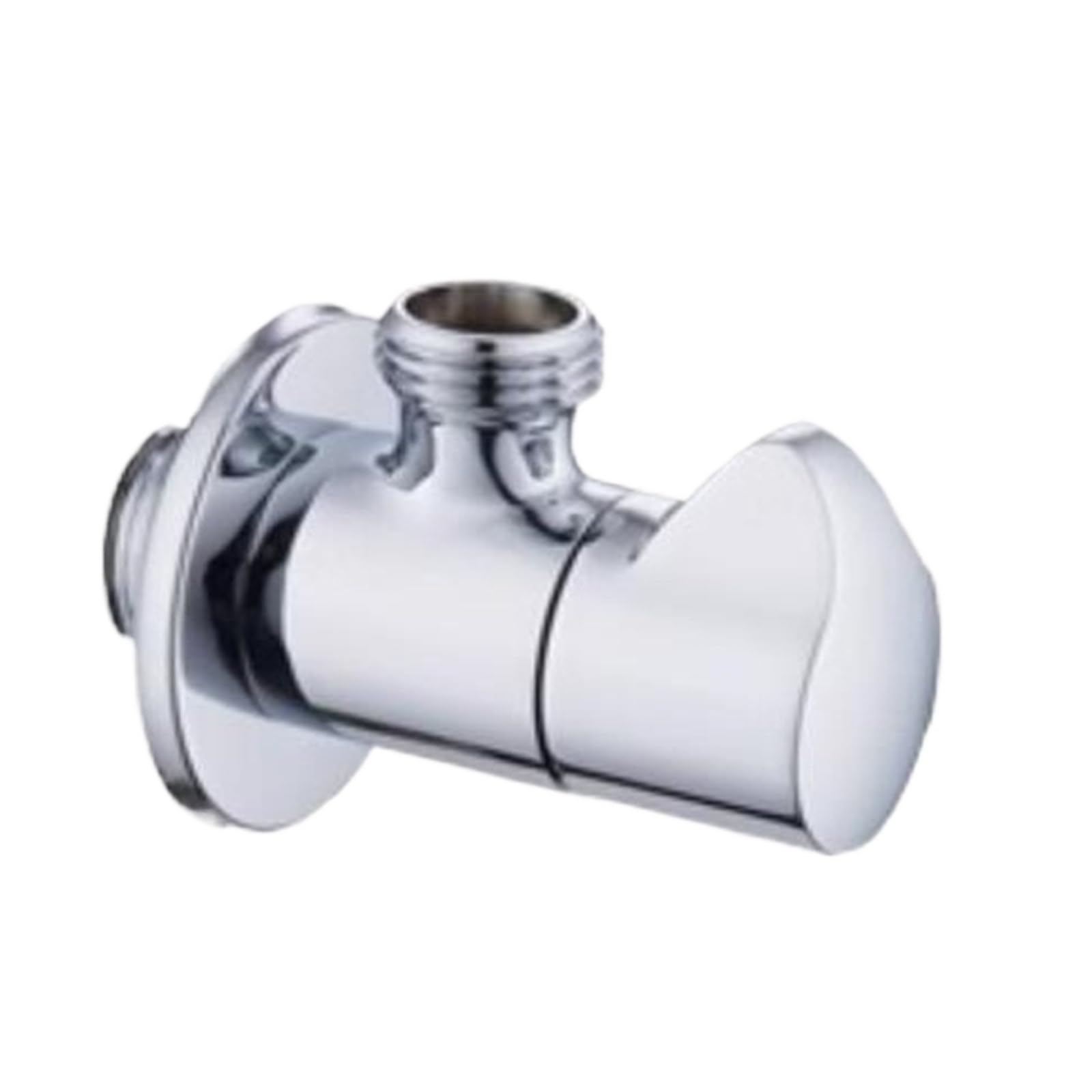 Bvhisehp Chrome Multi-Color Solid Brass G1/2 Water Stop Valve Single Double Angle For Bathroom Kitchen Toilet(Chrome)