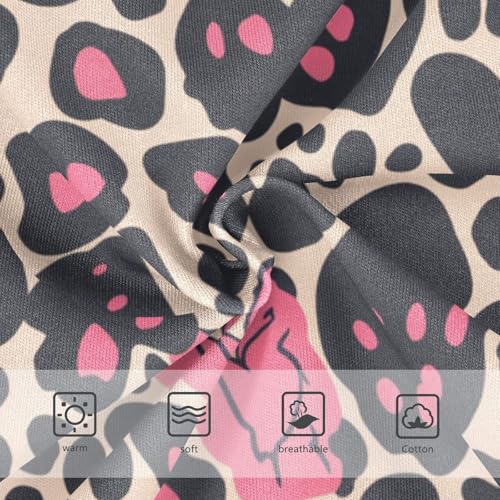 KLL Leopard Pattern Pink Black Toddler Boys' Pure Cotton Briefs Breathable Children Undies3