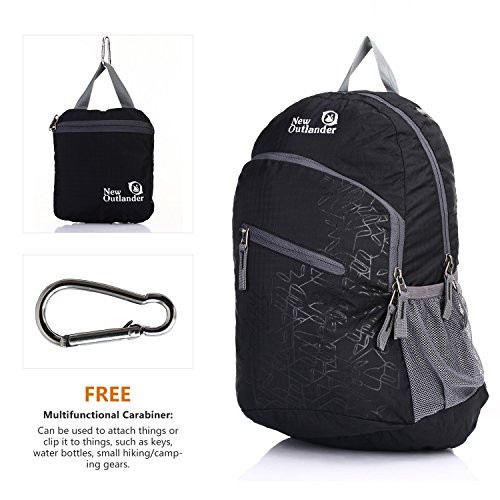 Outlander Packable Handy Lightweight Travel Hiking Backpack Daypack-Black-L #TOP1
