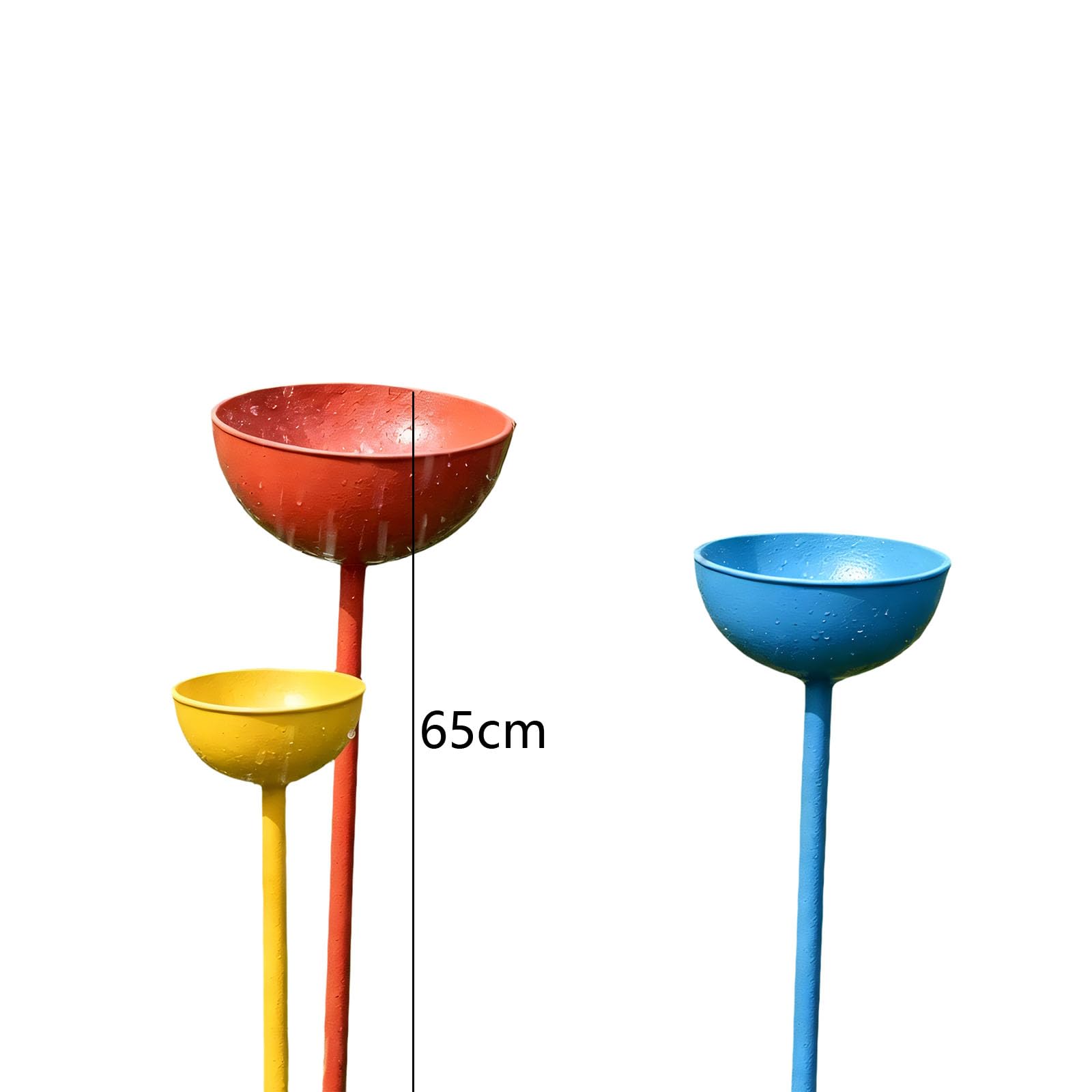Ciotole per l ' Acqua da Giardino, 3 paletti in Metallo per Bagno degli Uccelli da Giardino per Prati, aiuole Fiorite, Bordi del Giardino, Angoli Esterni e Accenti Floreali