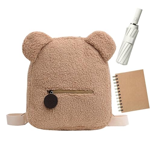 Cute Bear Ear Backpack - 27x13x28cm Kids School Bag, Lightweight Polyester Material, Spacious Compartments, Comfortable Shoulder