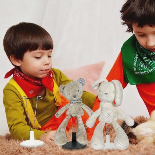 HMIEPRS 5 Stück Puppenständer Displayhalter, Einstellbare Puppe Halterung Unterstützung, Actionfigur Display Ständer für 20cm/8inch Puppen, Teddybär Stand Unterstützung, Puppe Halter (Weiß)