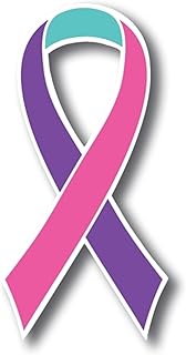 Magnet Me Up Support Thyroid Cancer Awareness Blue, Pink, and Teal Ribbon Magnet Decal, 3.5x7 Inches, Heavy Duty Automotive Magnet for Car Truck SUV, Showing Support or Fundraising, Crafted in USA