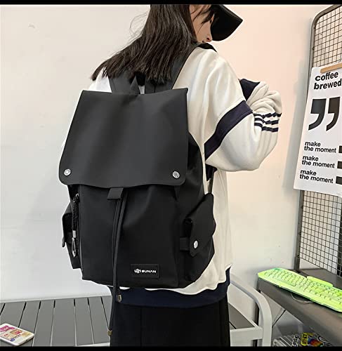Vintage Backpack Fit 15.6 Inch Laptop Cool Retro Book Bag Japanese Techwear Alt Emo Backpack Goth Punk Rucksack (One Size,Black)3