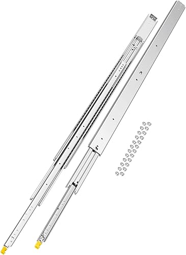Miniatura 20 de VEVOR Diapositivas de cajón resistentes, 1 par de correderas de cajón de bloqueo de 18 pulgadas, Capacidad de carga de 500 libras, Guías de cajón