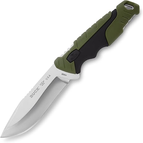 Buck Knives 656 Pursuit - Cuchillo de caza de hoja fija grande, hoja de acero 420HC de 4-12 pulgadas