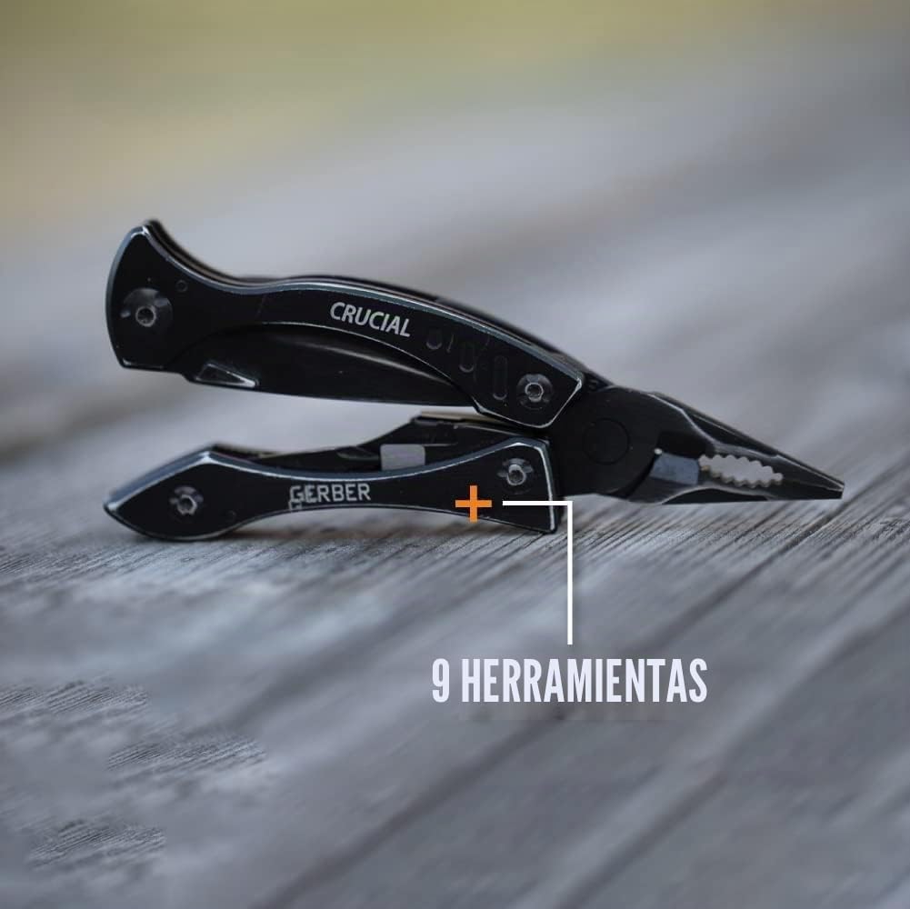 Gerber Multiherramienta con 9 funciones y clip para cinturón, Crucial