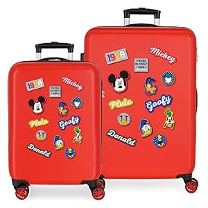 Disney (DIYL9) Disney Have a Good Day Mickey Kofferset Rot 55/68 cms Hartschalen ABS Kombinationsschloss 104L 4 Doppelräder Handgepäck Disney (DIYL9) Disney Have a Good Day Mickey Kofferset Rot 55/68 cms Hartschalen ABS Kombinationsschloss 104L 4 Doppelräder Handgepäck