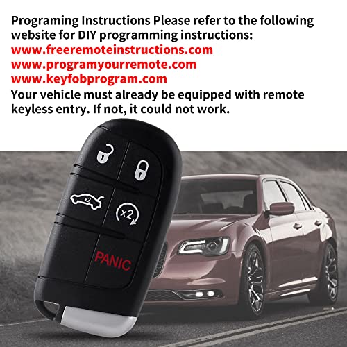 Keyless Entry Remote Car Smart Raryloy Key Fob For Dodge Charger Challenger Dart Journey Chrysler 300 M3N-40821302 #TOP4