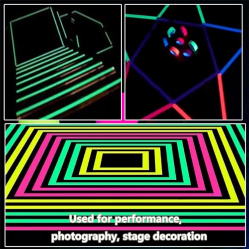 Image of Green Gaffer Tape Spike Tape Fluorescent Green Neon Gaffer Tape Black Light UV Reactive Tape 0.6 inch x 32 feet for Party Stage Color Coding Art Crafts