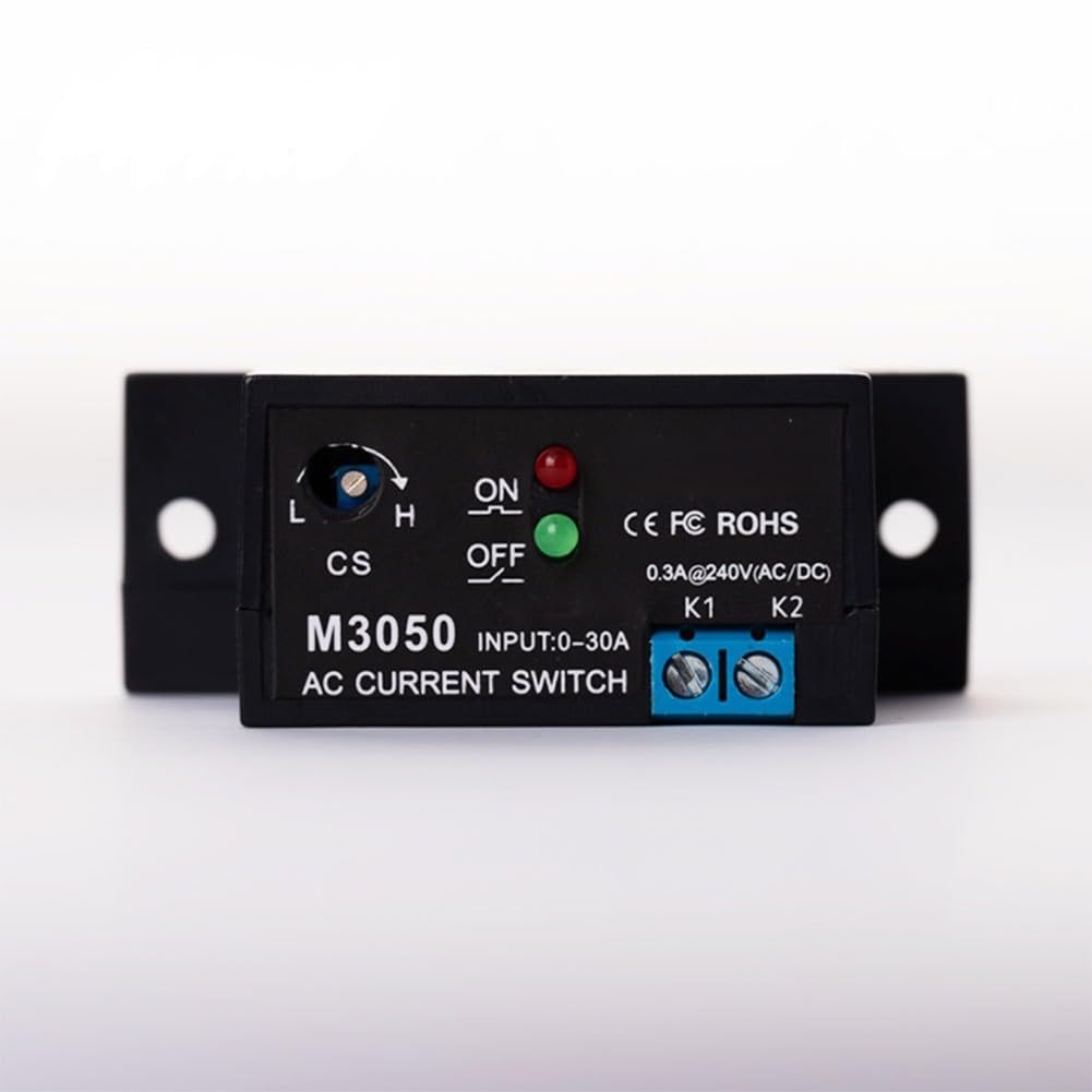 Relais de détection de courant alternatif auto-alimenté par induction 0,2-30 A Seuil réglable, isolation de sécurité, pour M3050/M3056 Noir M3086