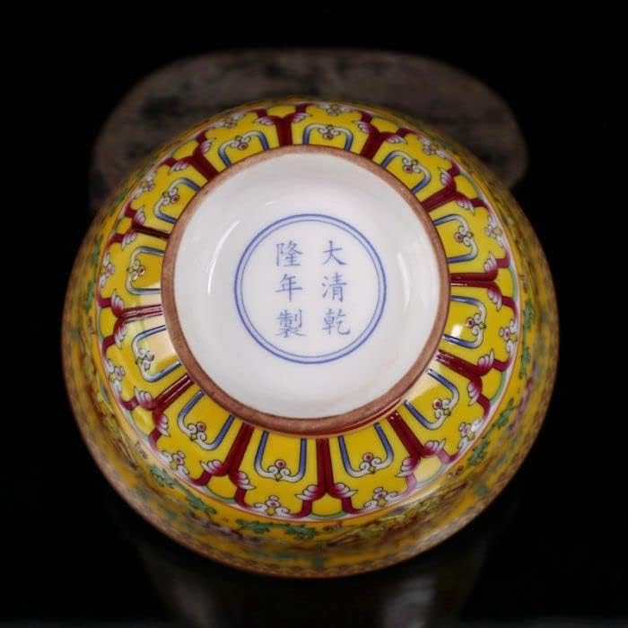 GEEYOU 117MM China Collect Famille Rose Porcelain Colour Decoration Fu Shou Pattern Bowl image 5