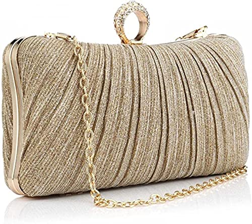 Sac de soirée plissé scintillant doré idéal pour mariage et fêtes