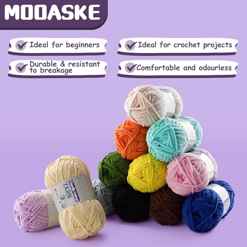 Image of 2 Pac Chenille Yarn for Crocheting - Blanket Yarn for Crocheting - Fluffy Yarn for Crochet, Baby Yarn for Crocheting Soft Blankets Weight Per Roll 50g /1.76oz, Length 60m /65yard (Light Purple)