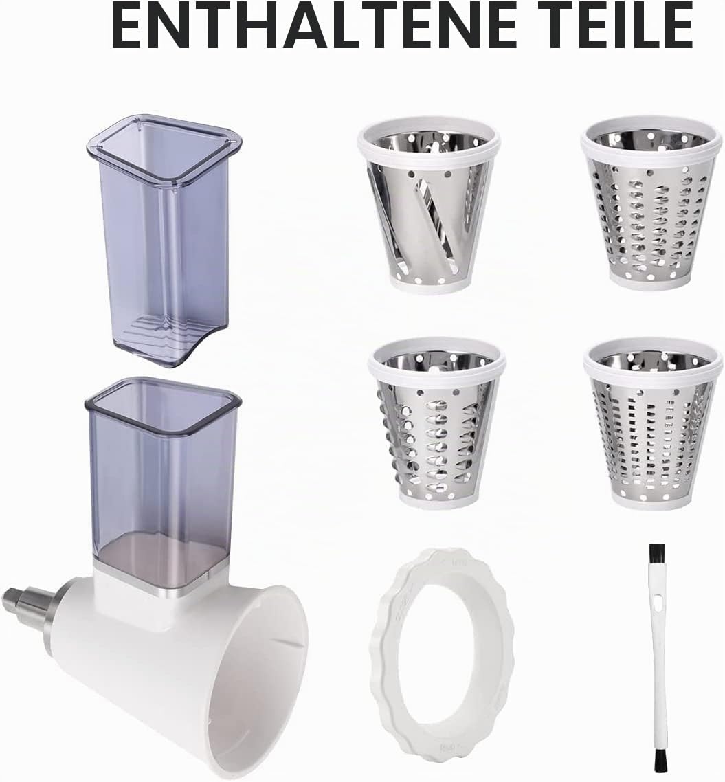Slicer Shredder Aufsätze für ZACME Zubehör,Käsereibe, Edelstahl Gemüse Schneider für ZACME Zubehör,Allesschneider, Gemüseschneider, Obstschneider, Salatzubereiter-Aufsatz