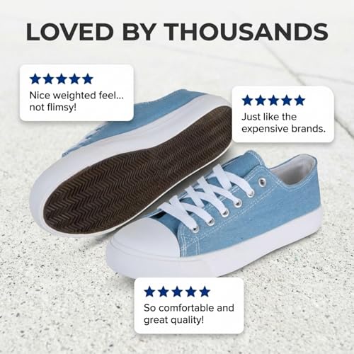 Image of Canvas Shoes for Women, Women's Fashion Sneakers | Casual Low Top, Lace Up, Rubber Sole, Canvas Upper, Cushioned Insole