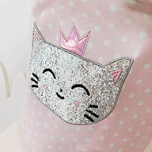 Jeonswod Large Laundry Basket,Collapsible Fabric Nursery Hamper Clothes Washing Bin Baby Kids Toys Organizer, Pink Polka Dot #TOP4