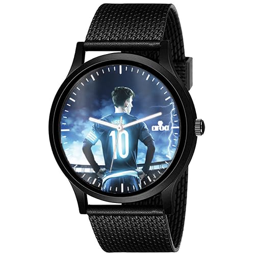 AROA Watch New Watch for Glowing No : 10 Jersy Messi Model : 906 Black Metal Type Analog Black Strap Watch Blue Dial for Men Stylish Watch for Boys- (B0CDLVCCG8) Amazon Price History, Amazon Price Tracker