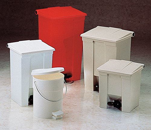 Image of Rubbermaid Commercial Products Step-On Trash Can with Lid, 8-Gallon, White, Hands-Free Sanitary Use Garbage Can for Medical Waste in Hospitals /Lab /Emergency /Patient Rooms
