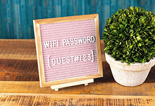 Little Hippo Pink Felt Letter Board Sign 10X10 Inch With 690+ Pre-Cut Letters - Wood Message Board With Letters And Stand, Baby Announcement Sign, Back To School Felt Board #TOP7