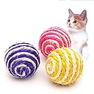 لعبة للقطط الاليفة على شكل كرة من الياف السيزال، لعبة مثيرة للقطة الصغيرة، لعب للحيوانات الاليفة للخدش والمضغ، قطر 5 سم، لون عشوائي