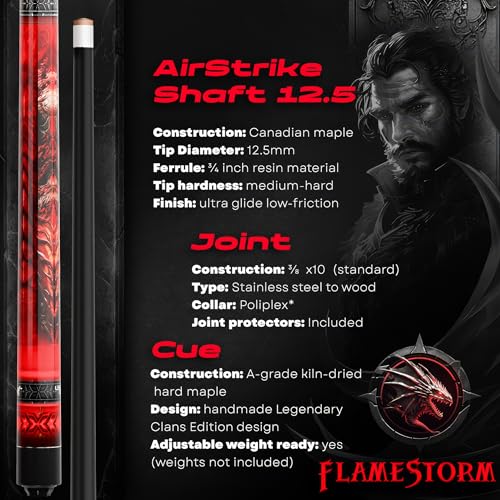 Queue de billard Flamme IgnatGames de 538,6 g pour passionnés