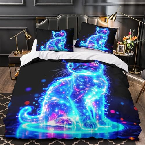 Housse de couette chat 3D multicolore pour transformer l'ambiance d'une chambre d'ado - 4