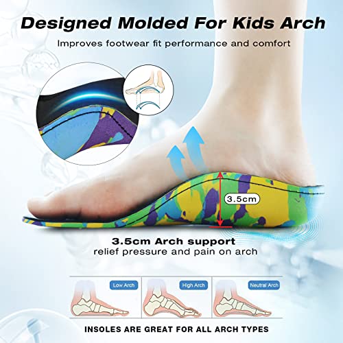Eggseed Kids Orthotic Cushioning Arch Support Shoe Insoles, Children EVA Foam Inserts for Flat Feet, Plantar Fasciitis Size 5 by Eggseed - Used condition - Image 3