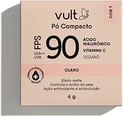 PO COMPACTO FPS90 EFEITO MATTE COR01 CLARO COM ACIDO HIALURONICO VITAMINA C VULT
