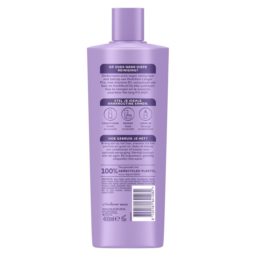 Andrélon szampon z witaminą B3 - Dłuższa świeżość - 400 ml