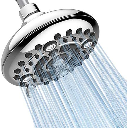 Gurin ABS Multi-function Overhead Rain Shower Head for Bathroom High Pressure Showerhead with Adjustable Angles, Anti-Clogging Silicone Nozzles