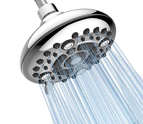 Marcoware ABS Multi Function Rain Overhead Shower Head 6 Inch,Without ARM, with mesh Shower Filter, Chrome, Polished Finish