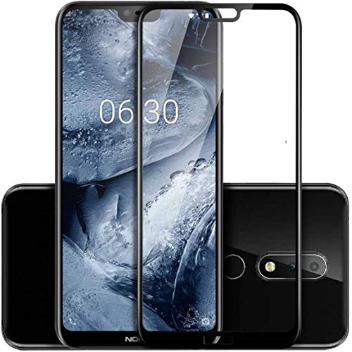 Image of KC PRODUCTS Tempered Glass Screen Protector Compatible For Nokia 6.1 Plus Full Screen Coverage (Except Edge to Edge) and Free Complete Easy Installation kit.
