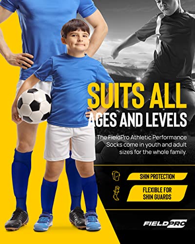 Fieldpro 3 & 4 Pairs Adult & Youth Soccer Socks - 6 Colors Knee High Softball & Baseball Socks Men, Women And Youth | Soccer Socks Men #TOP2