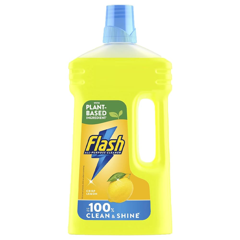 Sponsored Ad β Flash All Purpose Cleaner Crisp Lemon Scent Vegan 950ml Pack of 1 Dirt Grease Remover Kitchen Bathroom Floor Cleaning Detergent with Welari Thank You Card | (1pack) (950ml)