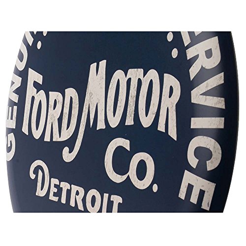 Image of Ford Genuine Parts and Service Round Metal Button Sign - Vintage Ford Sign for Garage or Man Cave