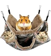 VERTUPET Rat Hammocks for Cage, 3 Layer Pet Hammock, Soft Hamster Bed, Warm Chinchilla Hanging Ho...