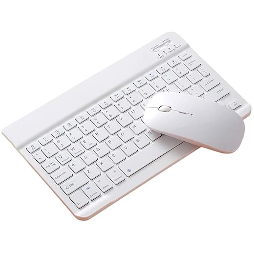 Conjunto Teclado E Mouse Bluetooth Portátil 10 Polegadas (Branco)