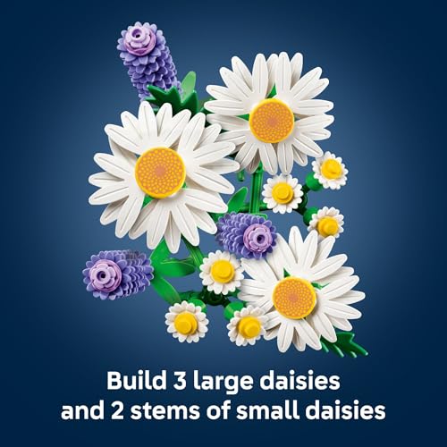 Image of LEGO Botanicals Daisies Building Toy - Artificial Flowers Crafting Kit for Girls & Boys, Ages 9+ - Kids Room Decor for Book Shelf or Desk - Gift Idea for Birthdays - 11508
