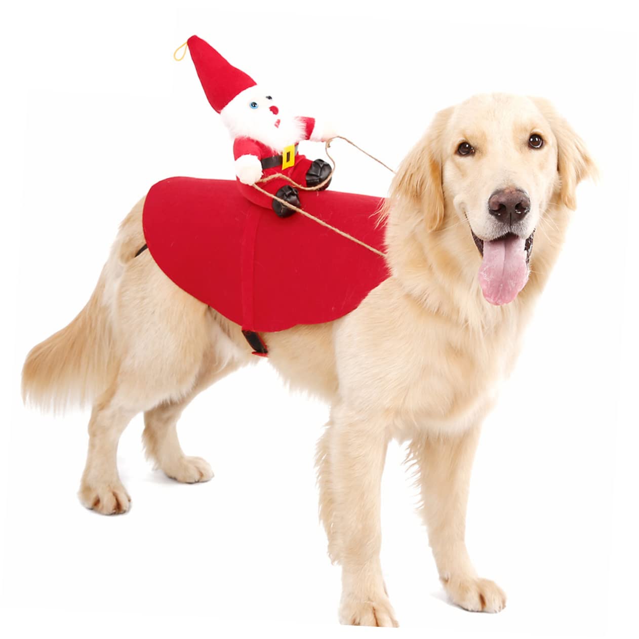 POPETPOP 3 Pezzi Abbigliamento Per Animali Domestici Cappotto Per Cani Da Babbo Natale Costumi Da Festa Per Cani Rosso Taglia Vestito Per Animali Domestici